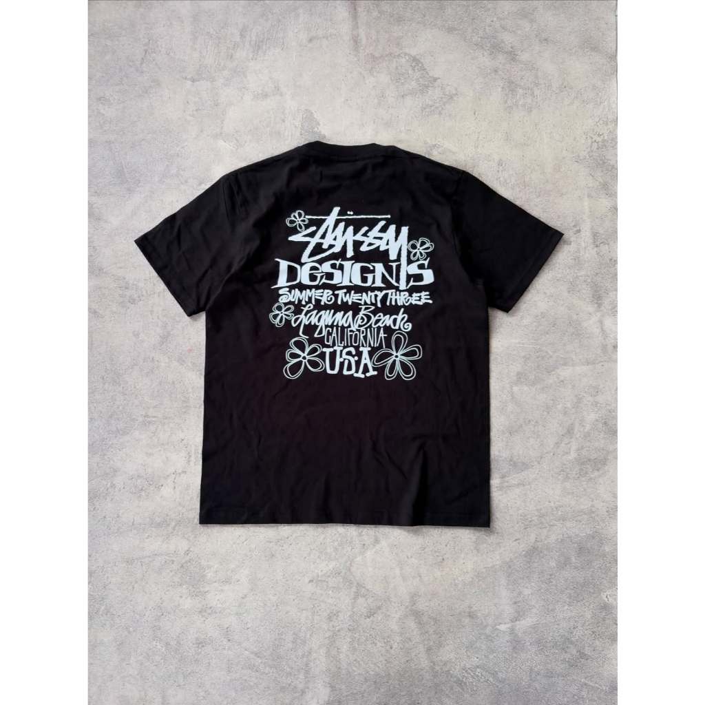 Kaos Stussy Summer LB Hitam Pria Wanita | T-Shirt Streetwear Premium Oversize