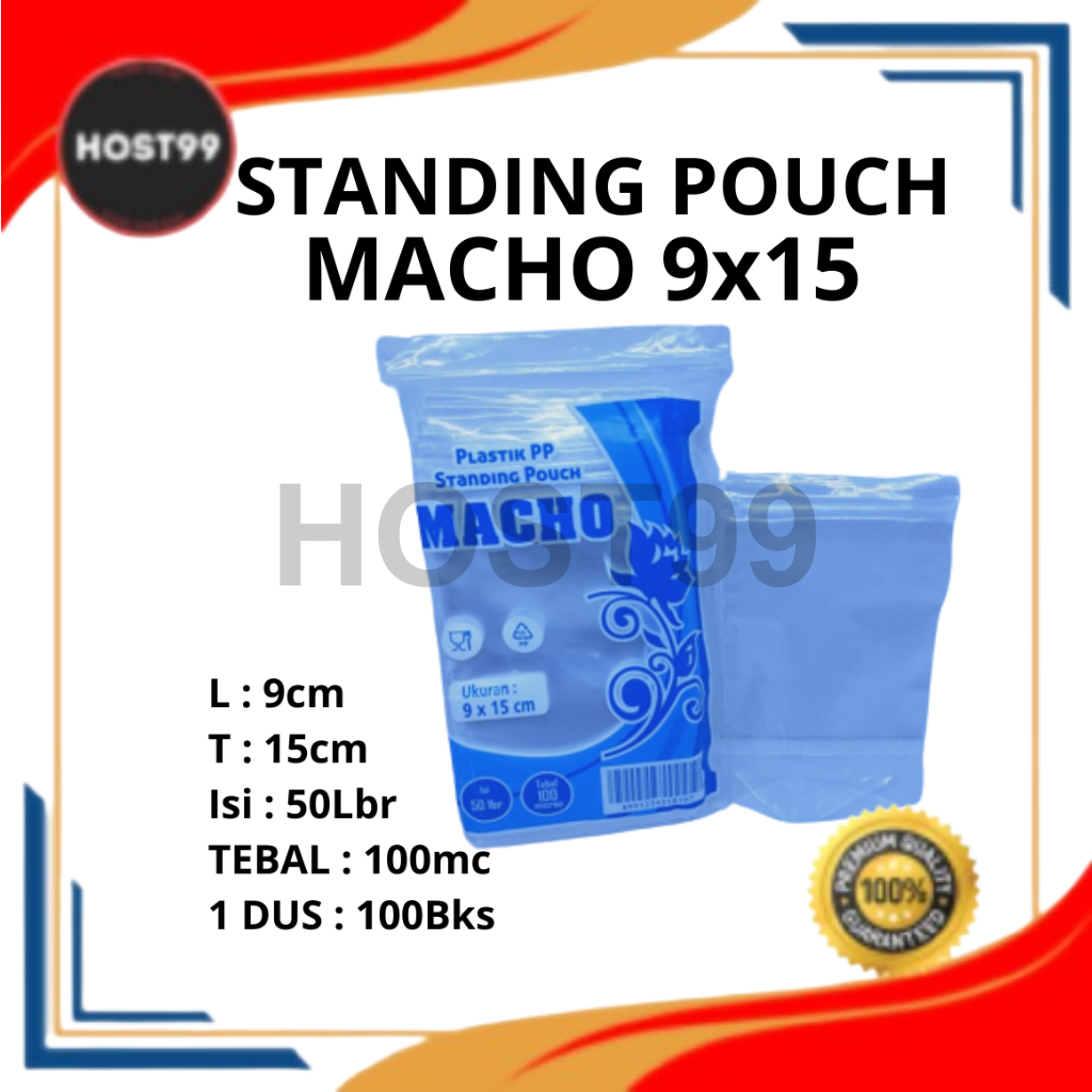 HPL PP STANDING POUCH 9X15 PP SEGEL KLIP BENING BERDIRI MACHO 1BKS