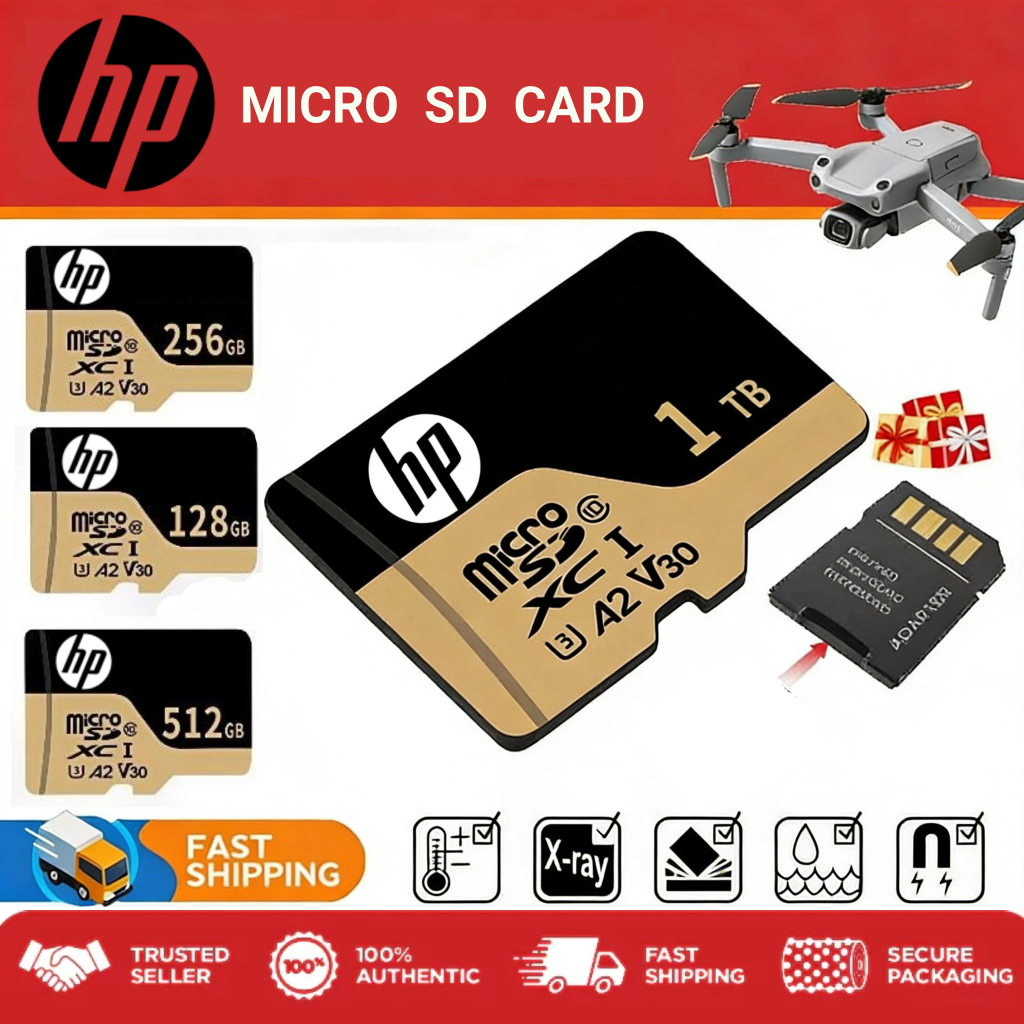 HP Micro SD Card Class 10 Micro SDHC Memory Card 32GB 64GB 128GB 256GB 512GB 1TB 2TB High Speed