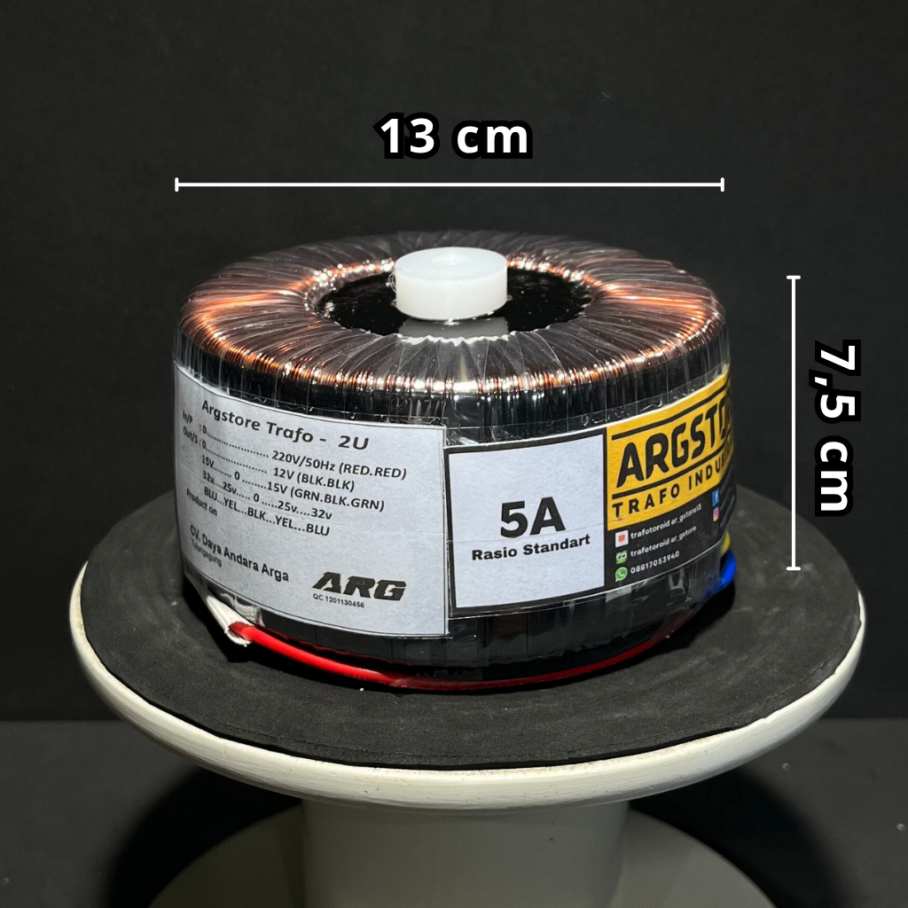 Trafo toroid donat 5A 32V - 25V CT (murni) ARG