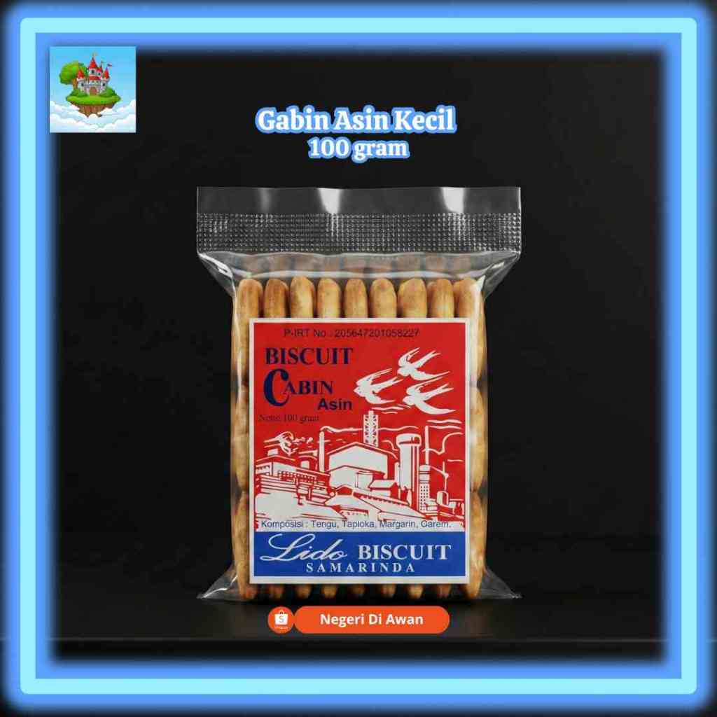 Gabin Lido Asin 100gr - Biskuit Legendaris Khas Samarinda - Snack Jadul Gurih
