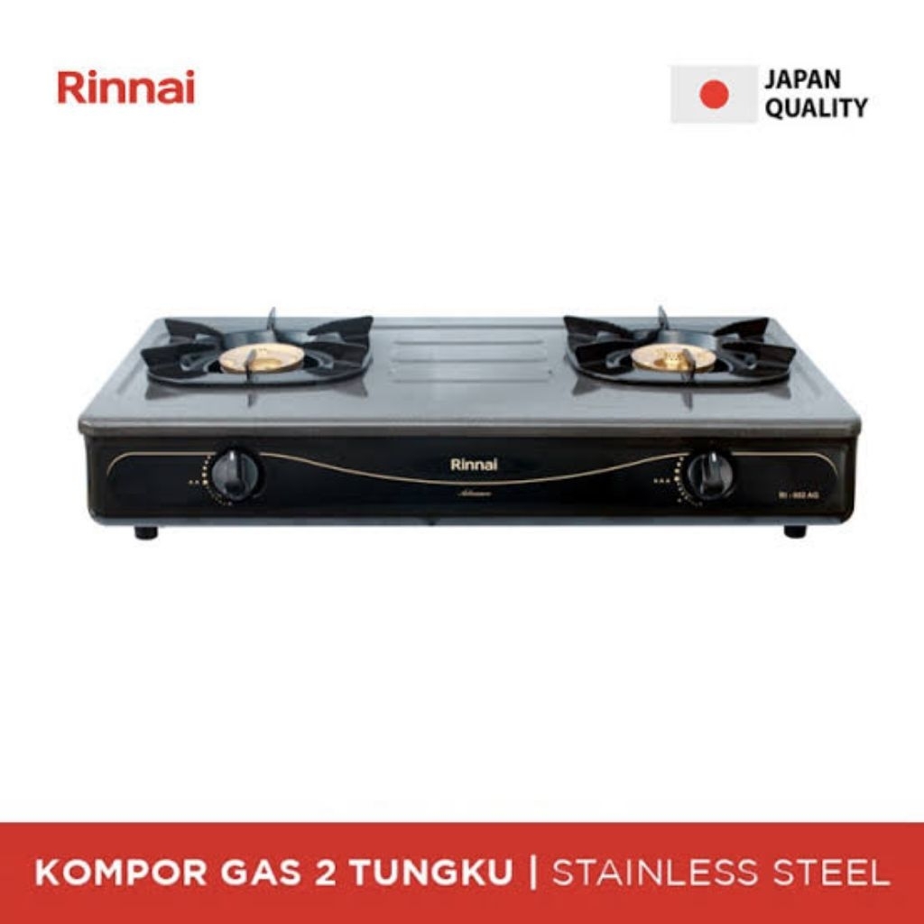 Kompor Gas Rinnai RI 602 AG Anti Gores Kompor Gas Rinnai Buka Tutup RI-602 AG Kompor Gas Rinnai 2 Tu