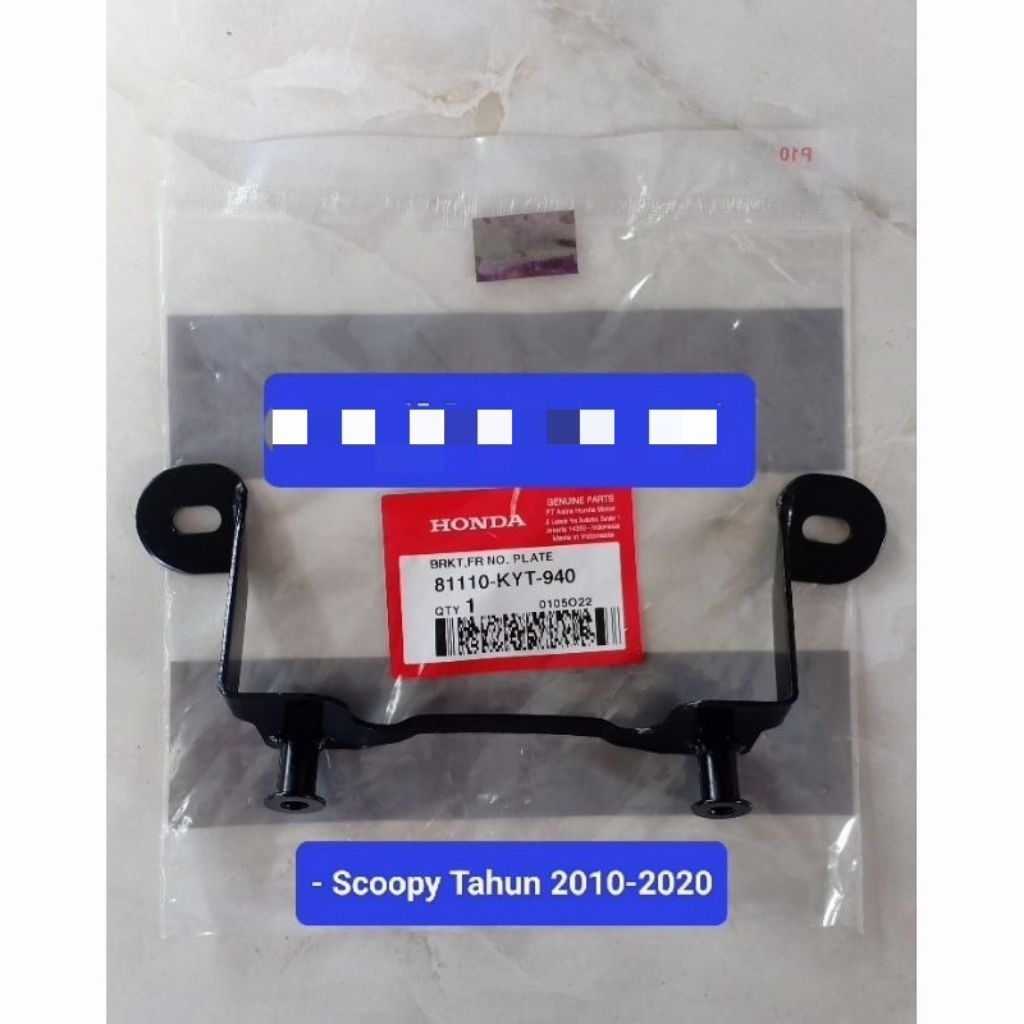 Bracket Besi Plat Nomor KYT Dudukan Plat Scoopy Karbu, Scoopy Fi Esp 2010-2020 Original