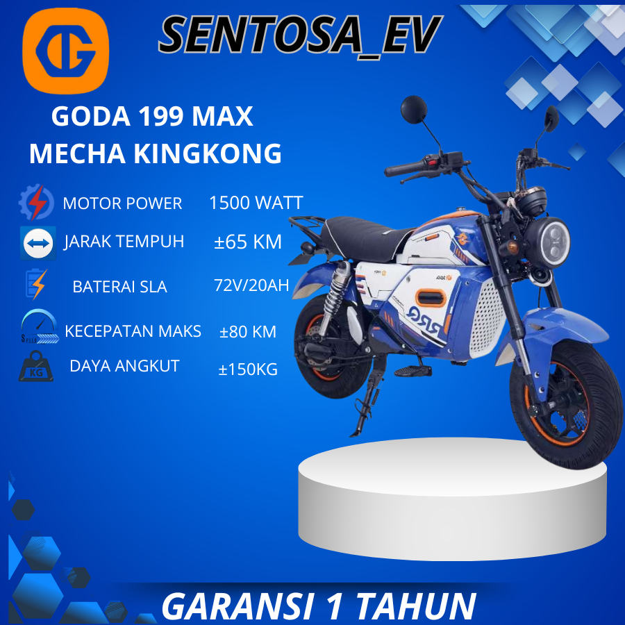 Sepeda Listrik GODA 199 MAX Mecha KingKong 72V/20AH Garansi Resmi