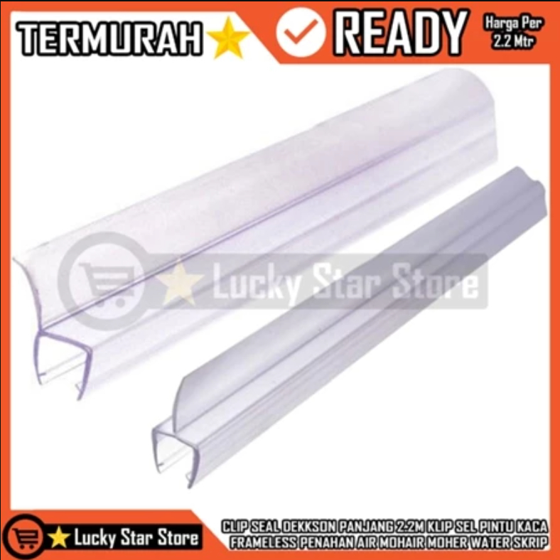 [Instant] Dekkson Clip Seal Pintu Kaca Frameless Cs Ss Bs 2.2m Klip Sel Sil Penahan Air Shower Kamar