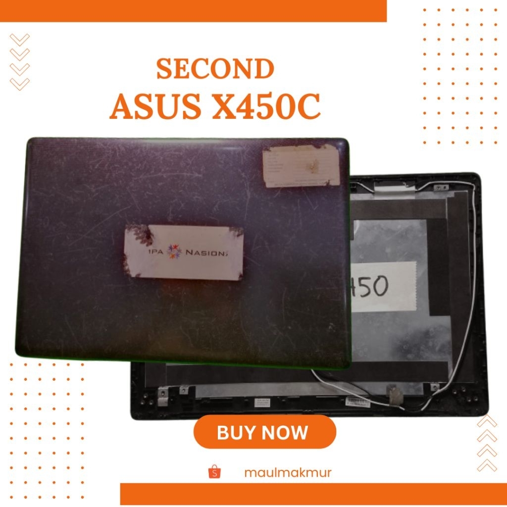 SECOND Casing Laptop Hardcase | Asus X450C | Case A Bagian Belakang LCD LED Laptop