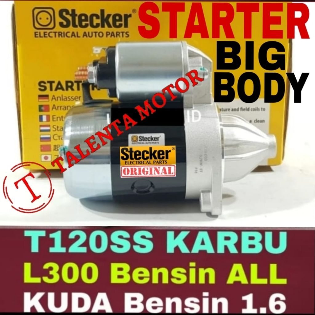 BERGARANSI. 8T. DINAMO STARTER BIG BODY T120SS KARBU + L300 BENSIN ALL + KUDA BENSIN 1.6 STATER ASSY