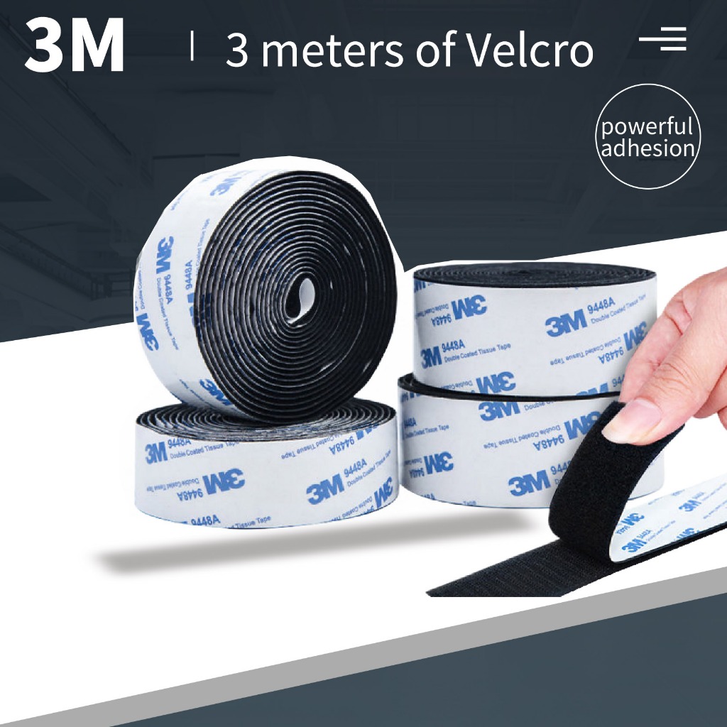 Perekat Kuat 3M Velcro dengan daya rekat tinggi untuk menempel karpet mobil, pita perekat sendiri de