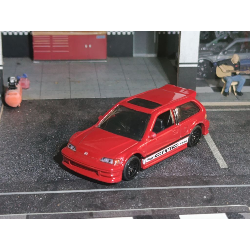 hotwheels honda civic ef red custom ban karet bnds
