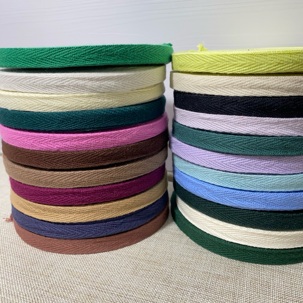 15 yards Pita Katun / Bisban Katun 1 cm Premium – Banyak Pilihan Warna