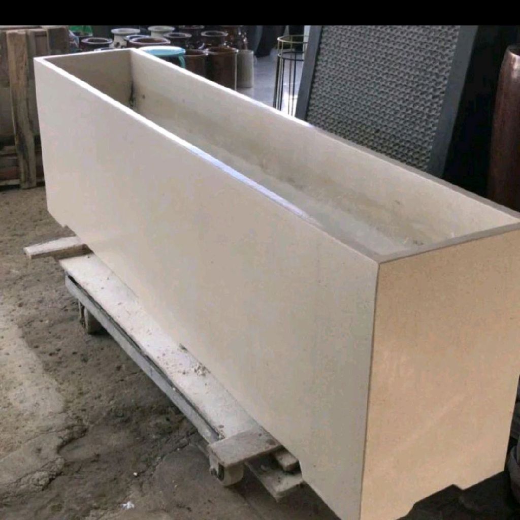 Pot Kotak Panjang Teraso Terrazzo Glossy Estetik