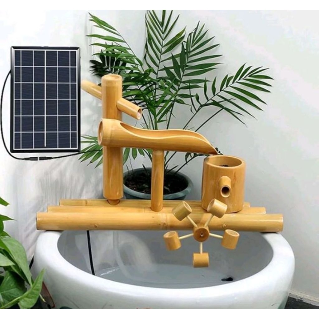 air mancur bambu aksesoris aquarium kincir bambu