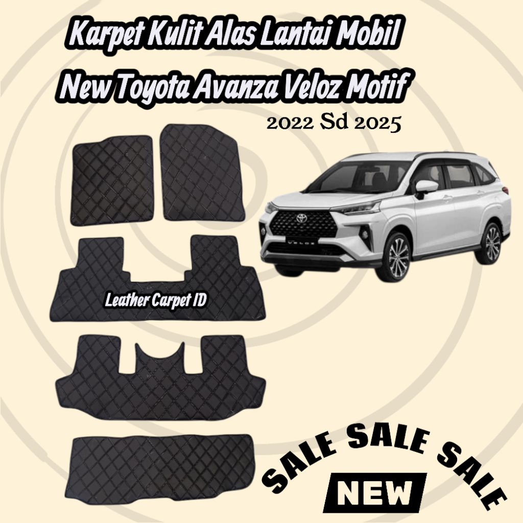 Karpet Kulit Premium Mobil New Avanza Veloz 2022 Alas Pelindung Lantai Aksesoris interior Mobil Moti