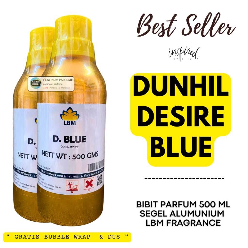 Bibit Parfum D BLUE ( Dunhil Desire Blue ) 500 ML SEGEL Original LBM Fragrance - PERFUME LBM - Bibit