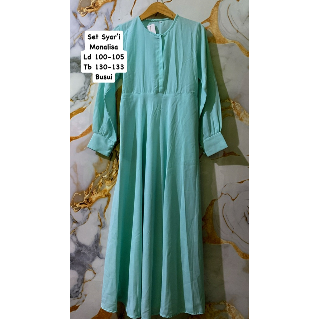 PL New Gamis Set Syar’i Warna Hijau Tosca Busui