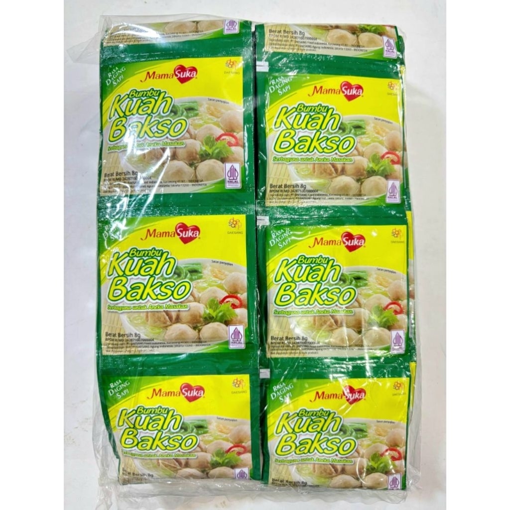 Bumbu Kuah Bakso Instan Mamasuka Rasa Sapi 8g - Praktis, Gurih, Aroma Sapi