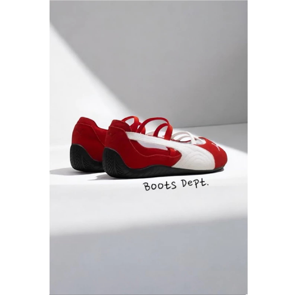 Sepatu Puma Speedcat Ballet Women Shoes RED WHITE Original Authentic Shoes