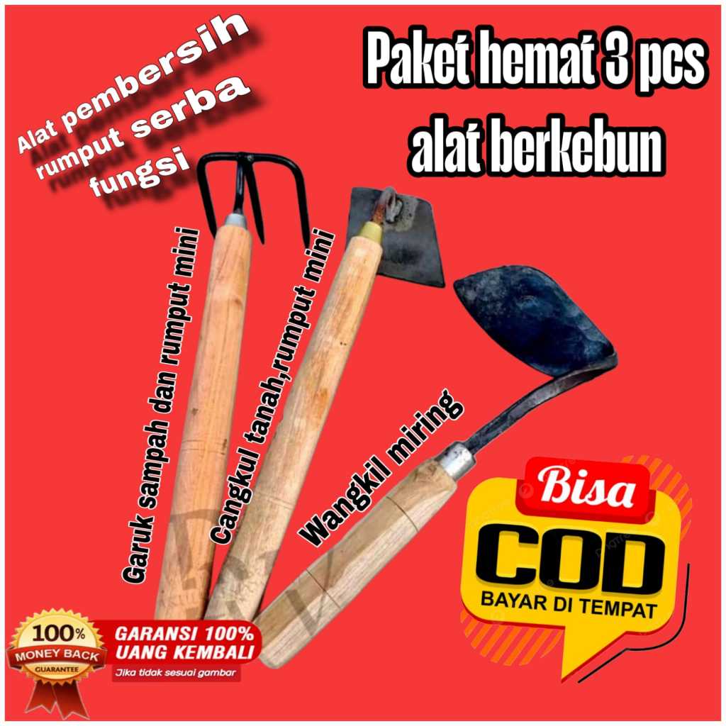 ALAT PERTANIAN 1 SET MINI ALAT BERKEBUN KORET CANGKUL MINI SABIT ASLI BAJA