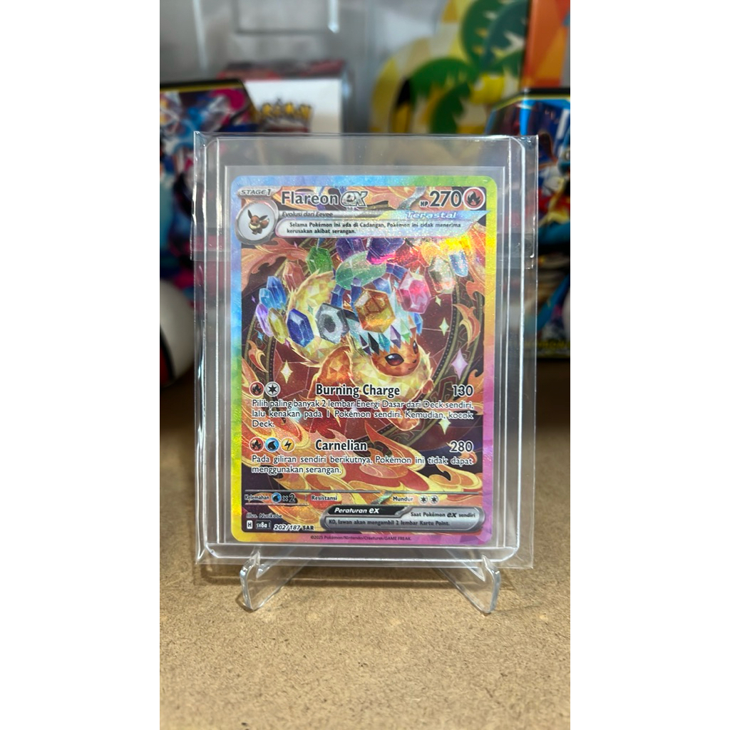 Flareon ex SAR Kartu Pokemon Indonesia Terastal Festival sv8a Terrastal
