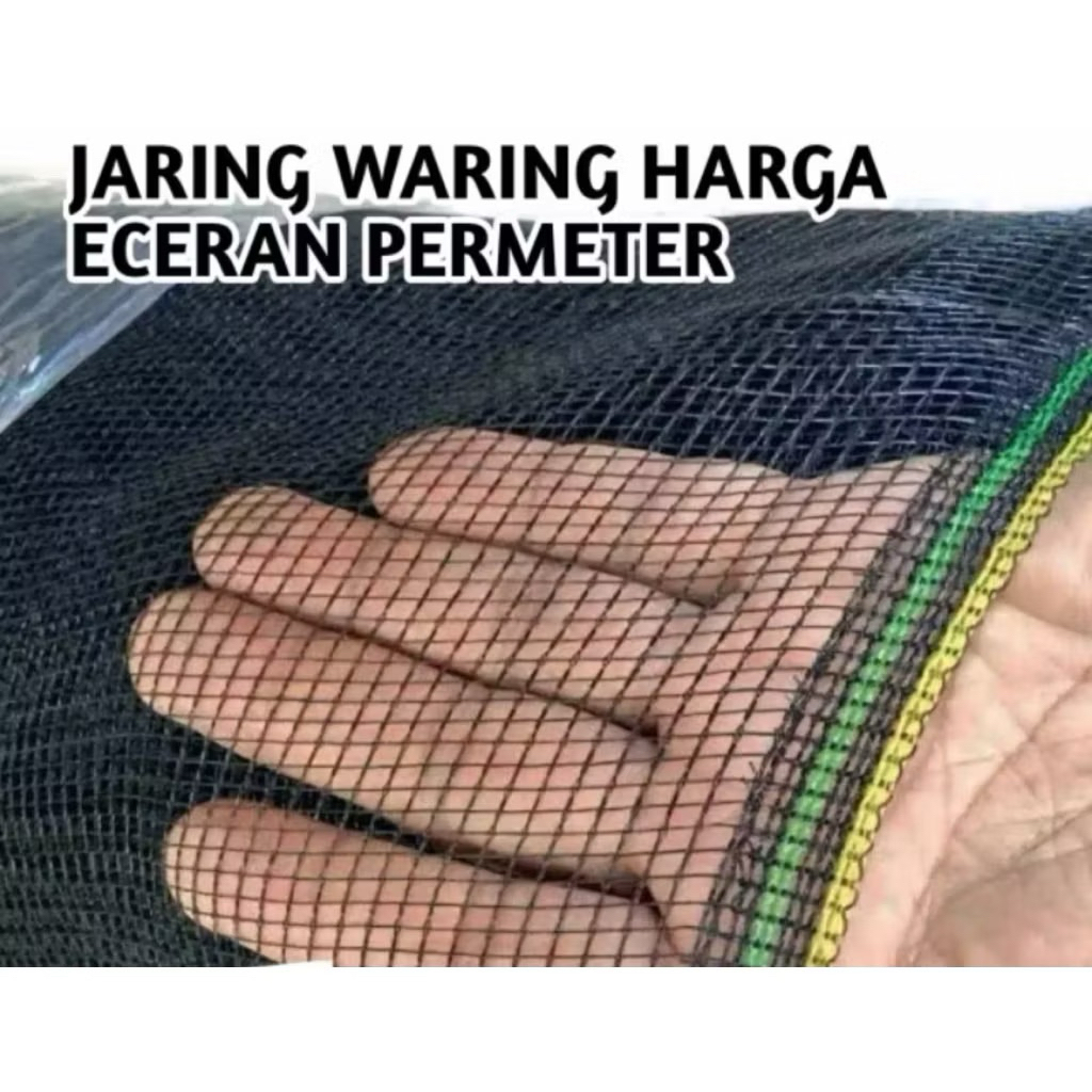 Waring hitam Jaring ikan Jaring pagar tanaman per meter lebar 1,2 mtr