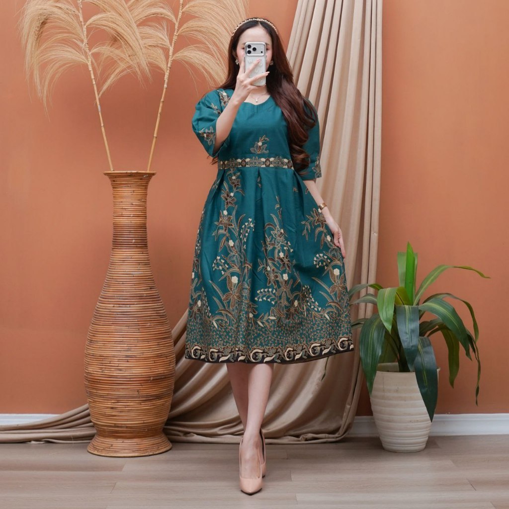 DRESS BATIK UMBRELLA PREMIUM DRESS BATIK WANITA ELEGAN