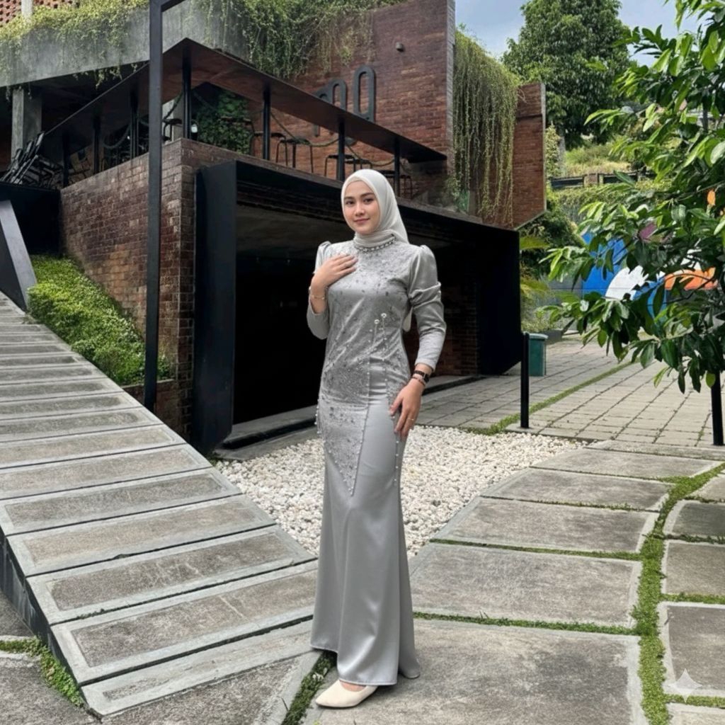 Dress Kondangan Muslimah Brukat Elegan Premium – Gamis Pesta Wanita