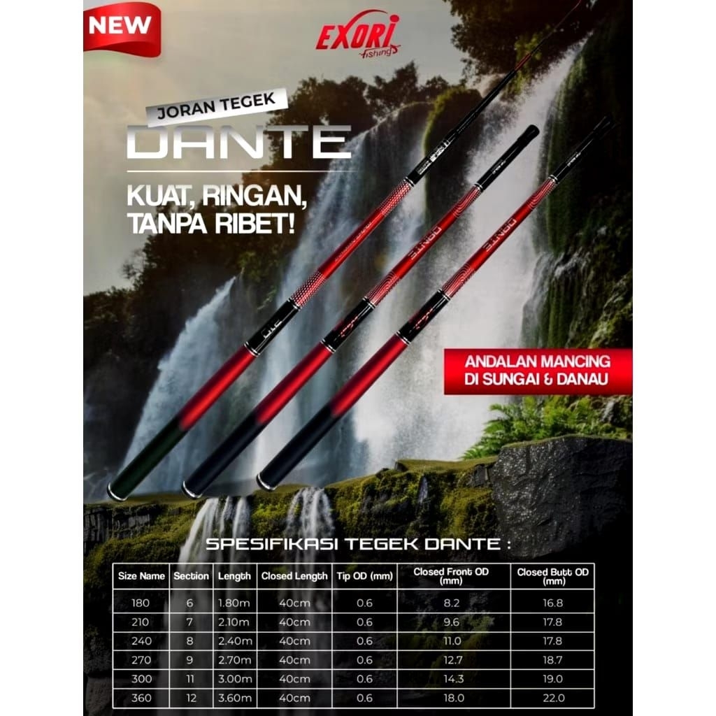 JORAN TEGEK EXORI DANTE CARBON 180-360CM SPEK MEDIUM