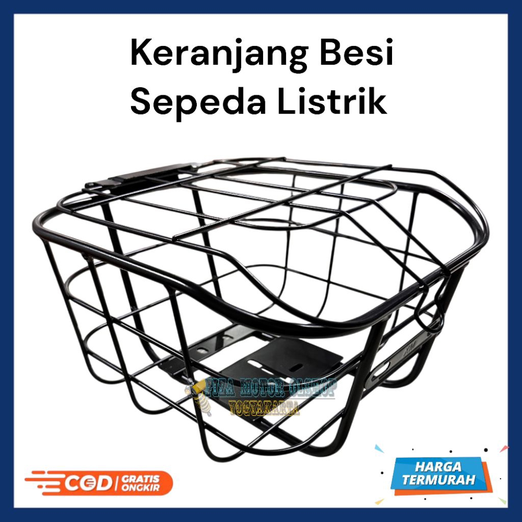 (CUCI GUDANG) Keranjang Besi Sepeda Listrik Selis Universal Keranjang Besi Sepeda Listrik