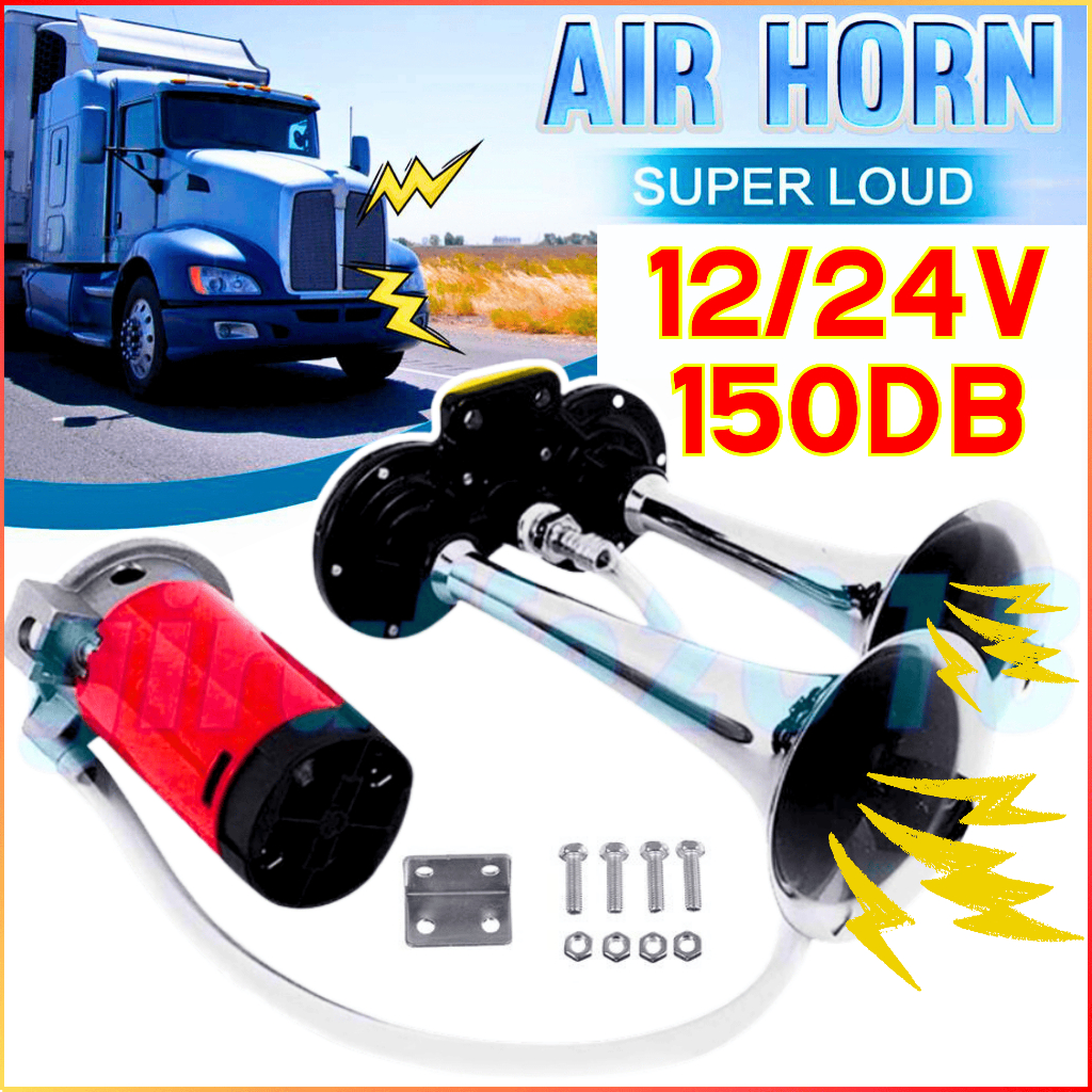 NEW COD Klakson Trompet Mobil Truk 12/24 Volt Suara Keras Dinamo Tanpa Angin Dual Air Horn 150dB