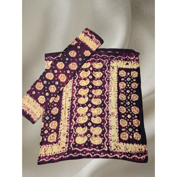 Kain Selendang Jumputan Palembang Titik Tujuh 7 Silk Semi Sutra Set Kamen Wanita Batik Jemputan Coup