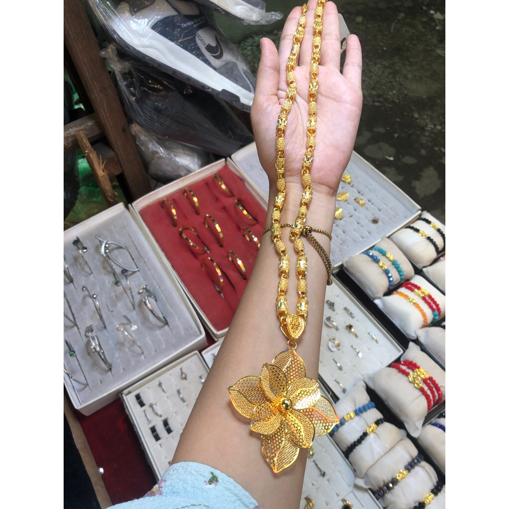 Kalung bambu lapis emas