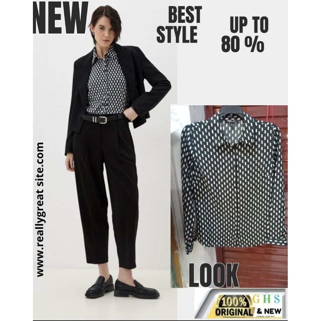 KEMEJA LENGAN PANJANG GEOMETRIC PRINTED WANITA TERBARU