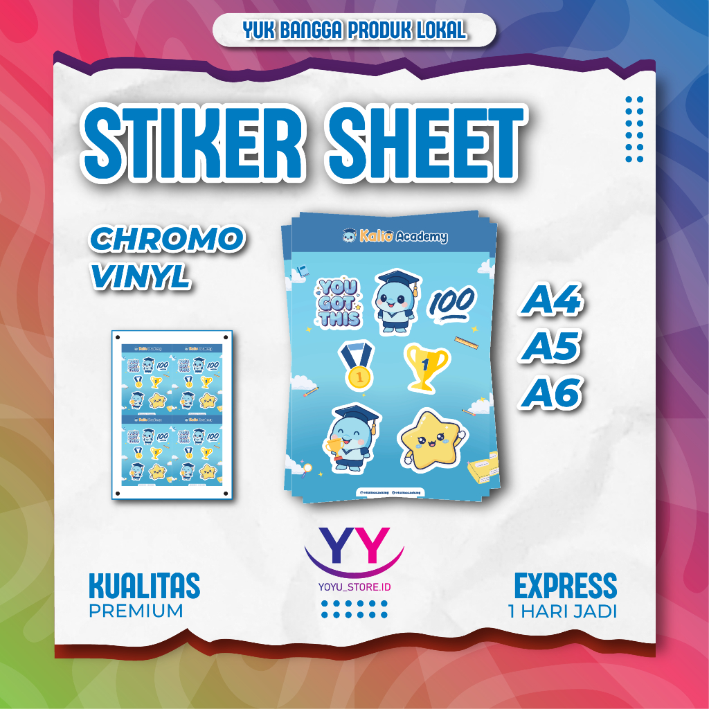 STICKER SHEET A4, A5, A6 - VINYL / CHROMO