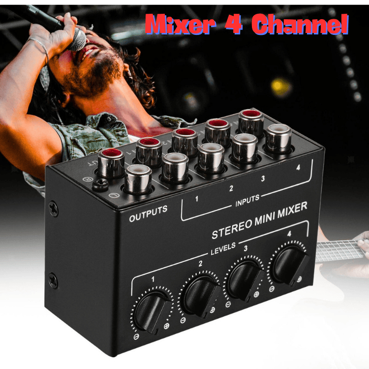 JAYA 4 Channel Mixer mini audio Sound Card Amplifier profesional mikser audio Ultra-Compact STERO
