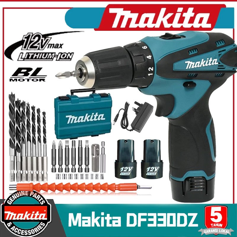 Makita Bor Tanpa Kabel Dual-Baterai Lithium-Ion Bor Tangan Tanpa Kabel Bor Tanpa Kabel Bertenaga Tin