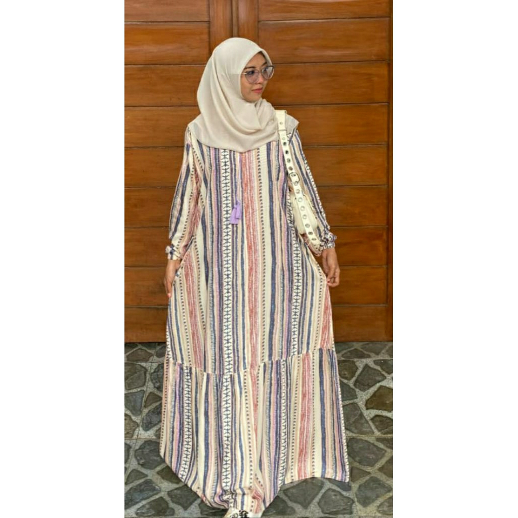 Gamis rayon Premium motif terbaru / Gamis rayon motif best seller / Gamis adem terbaru terviral / ga