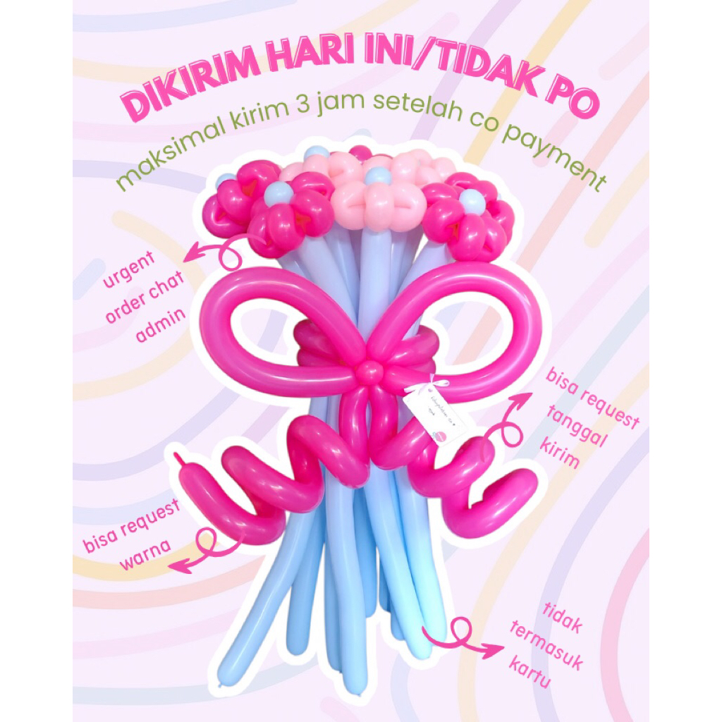 (BACA DESKRIPSI) BUKET BALON BUNGA TANGKAI PANJANG TANGSEL/BUKET WISUDA/BUKET SIDANG