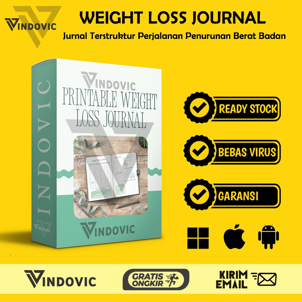 [T0169] Printable Weight Loss Journal | Catatan Diet & Tracker Kesehatan