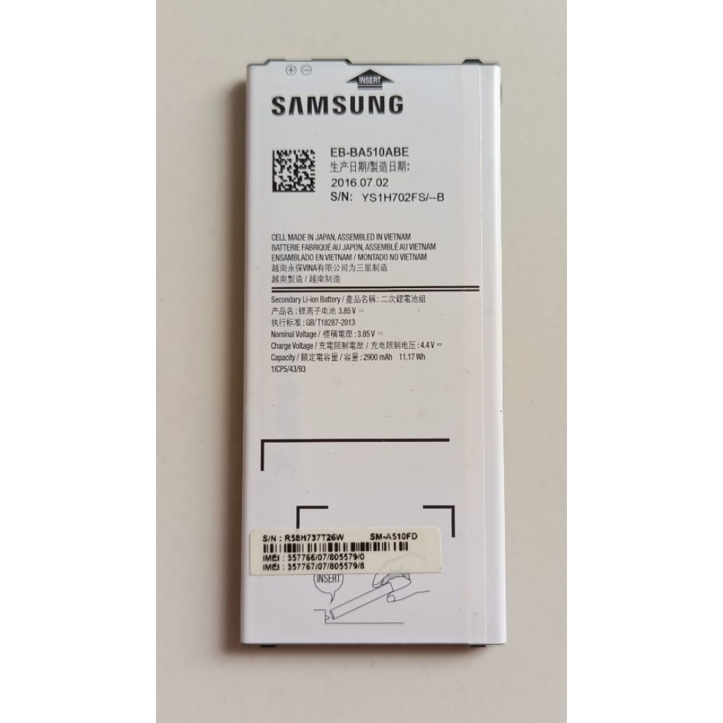 Baterai Samsung a5 EB-BA510ABE original copotan