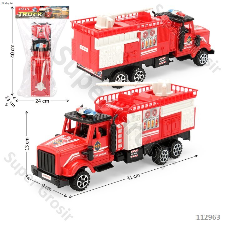 Mainan Anak Mainan Truk Pemadam Turntable Ladder F/W Super Truck