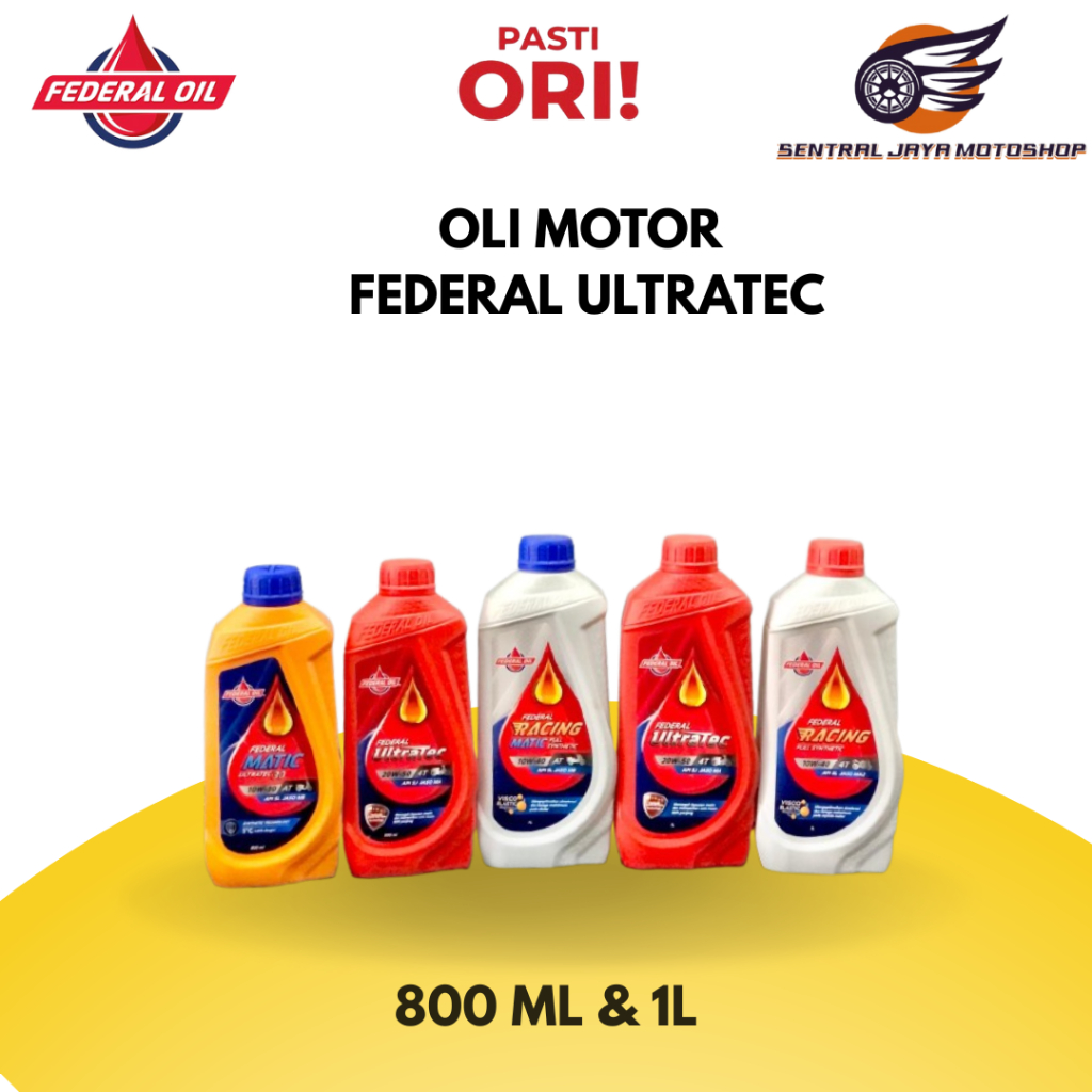 Oli Motor Federal Ultratec 4T,Matic Federal Racing Matic, 4T 800 ML,1L