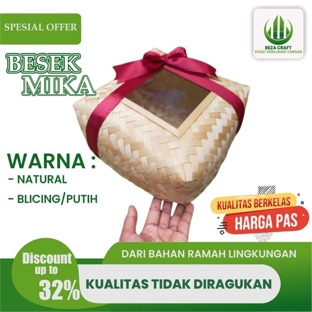 Besek Mika Blicing Putih Cerah Anti Jamur  -BESEK TUMBU-BESEK JUMBO-BESEK KOTAK JUMBO-BESEK BESAR MI