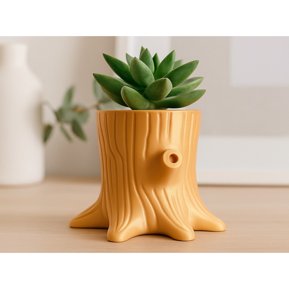 Pot Tanaman Tunggul Pohon – Mini Planter Tree Stump untuk Sukulen & Dekor Rumah