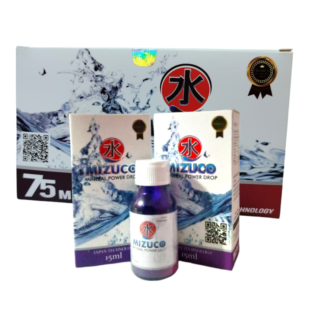 Mizuco Mineral Power Drop | Mizuko Alkali | Anti Kanker | Anti Diabetes | 1 Box isi 5 Botol