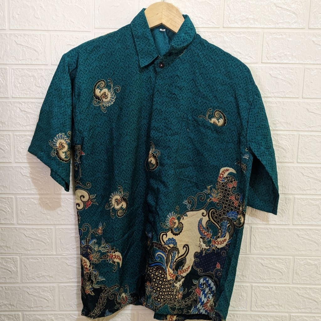 KEMEJA BATIK HIJAU EMERALD MURAH KEREN