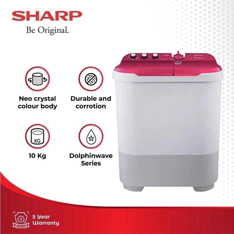 Mesin Cuci SHARP 2 Tabung 10 KG EST-1090NT / Mesin Cuci Sharp Twin Tub 10kg 1090VK / 1090PK / 1090BK