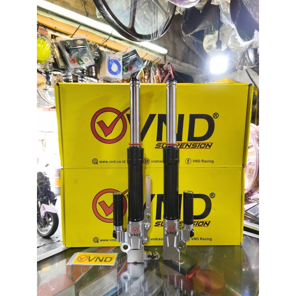 SHOCK DEPAN VND AK 111 AK 222 MIO VARIO BEAT SILVER BLACK 100% ORIGINAL