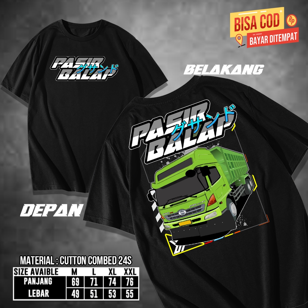 Markas Distro T-Shirt Kaos Distro Mobil Truk Pasir Balap | Kaos Driver Muda | Baju pria Mobil Truk T
