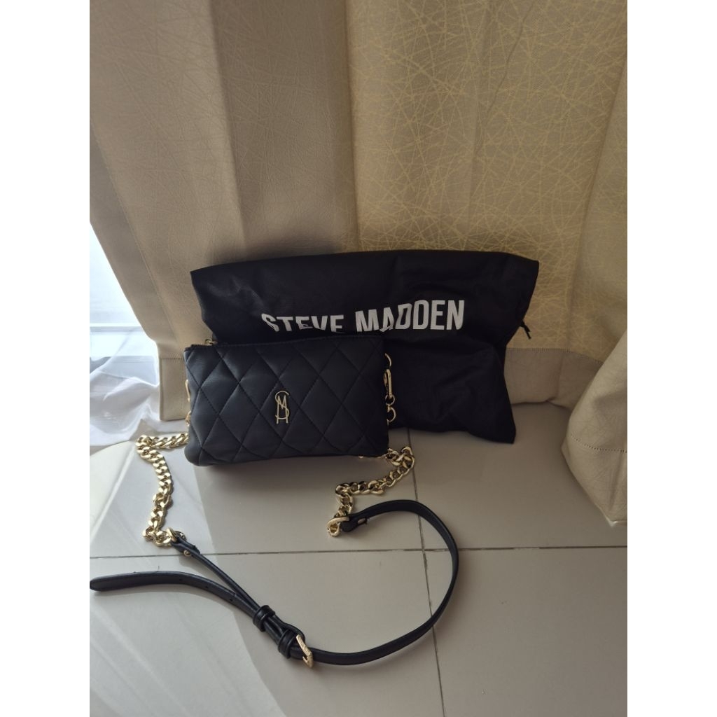 Steve Madden BDOLE Women's Crossbody Bag- Black/Gold