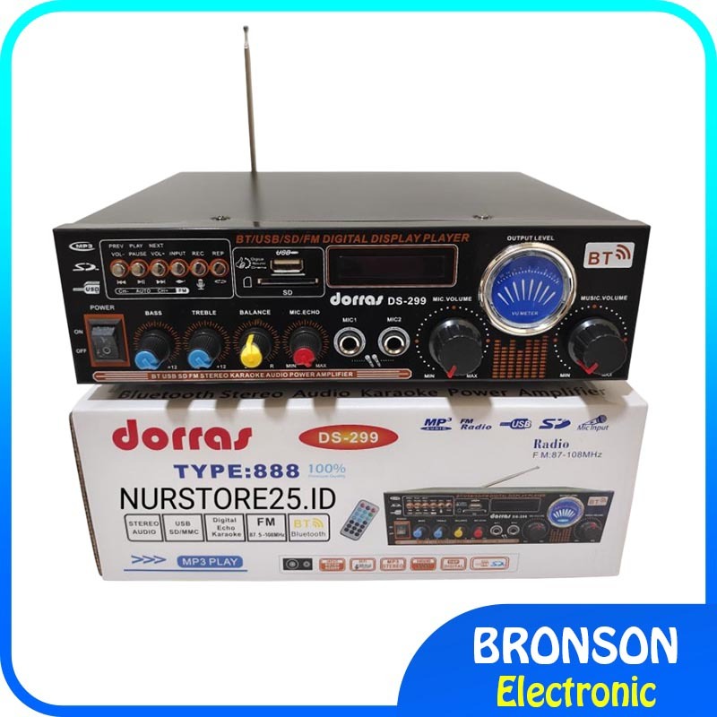 DORRAS DS-299 Power Amplifier Bluetooth Karaoke Stereo - MP3 Player Ampli Bluetooth FM - Radio - TF 